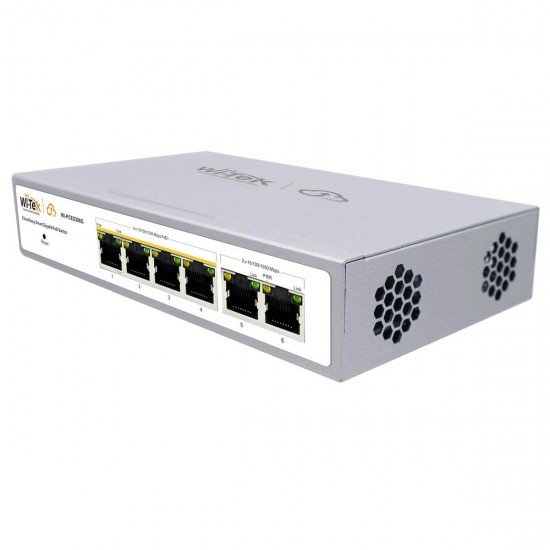 PoE суич Wi-Tek WI-PCES306G V2, 6-портов