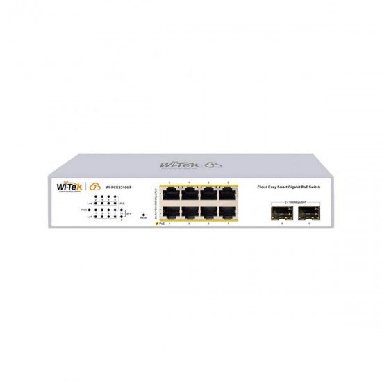 PoE суич Wi-Tek WI-PCES310GF V2, 10-портов