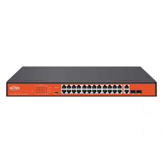 PoE суич Wi-Tek WI-PS526G V4, 28-портов