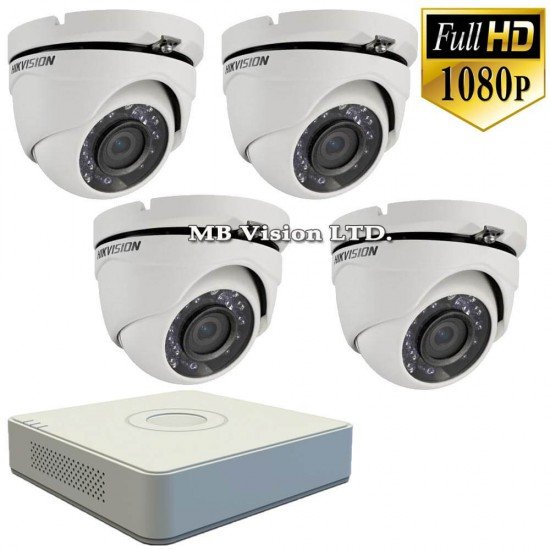 Топ оферта: 4 броя Full HD камери и 4-канален Full HD DVR Hikvision
