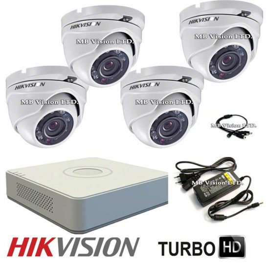 HD TVI система за видеонаблюдение 4 камери + ДВР Hikvision